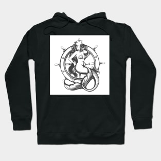 Beauty Mermaid and Steering Wheel Hoodie